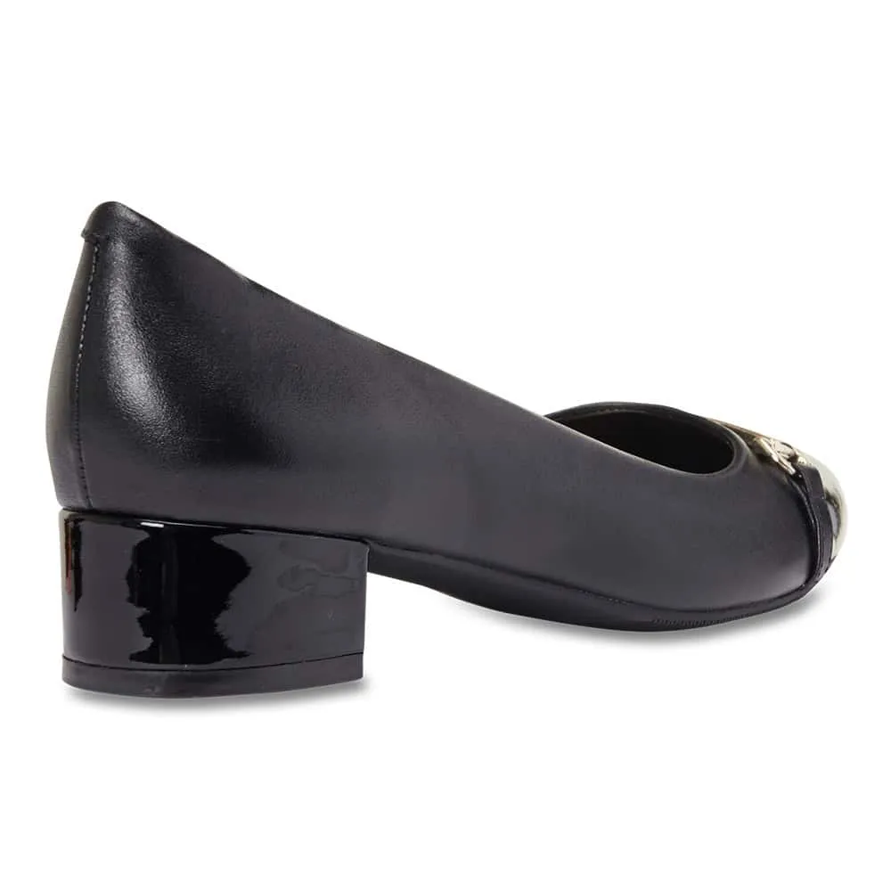 Riley Heel in Black Leather