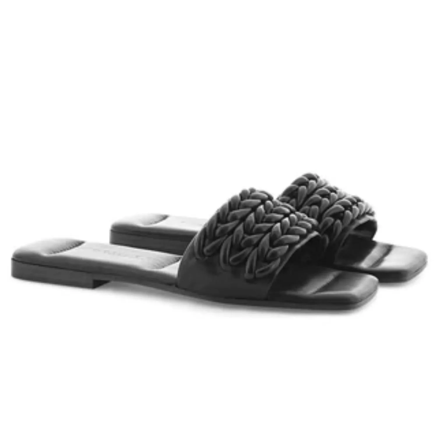 Rio Braided Slide Sandal In Black