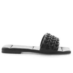 Rio Braided Slide Sandal In Black