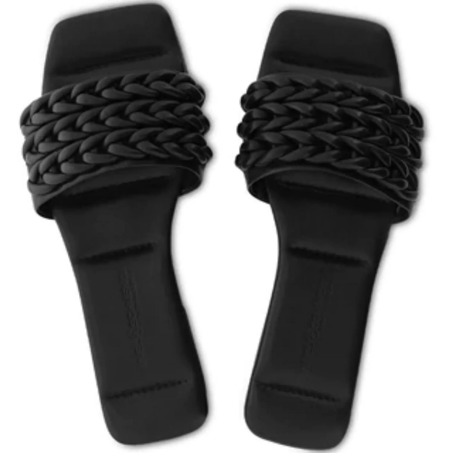 Rio Braided Slide Sandal In Black