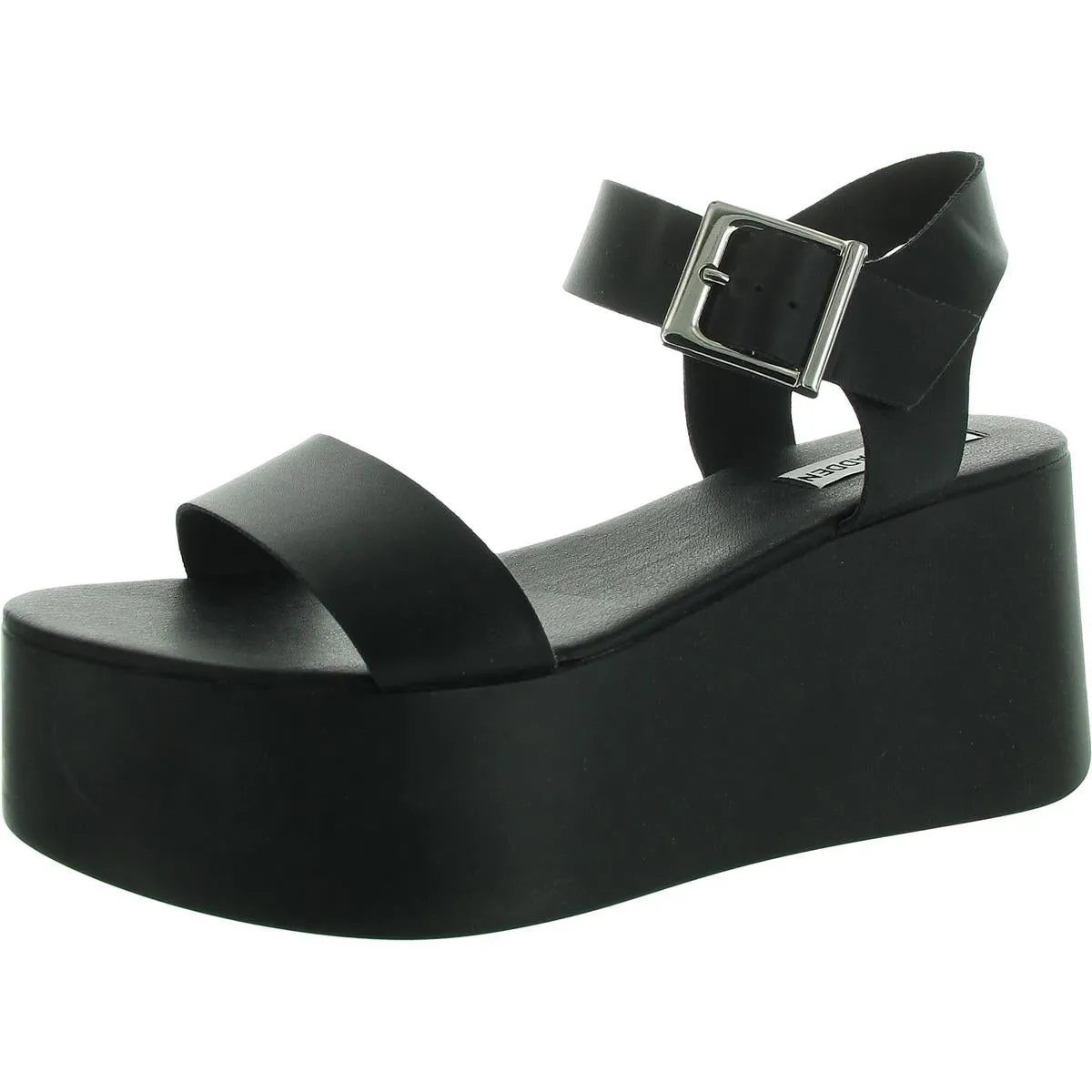 Ripley Womens Buckle Faux Leather Platform Sandals
