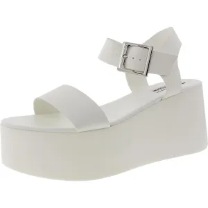 Ripley Womens Buckle Faux Leather Platform Sandals