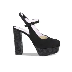 Rita: Black Suede &amp; Snake Print Leather