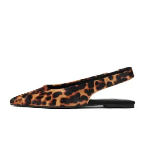 Rollie Pointed Slingback Dark Camel Leopard