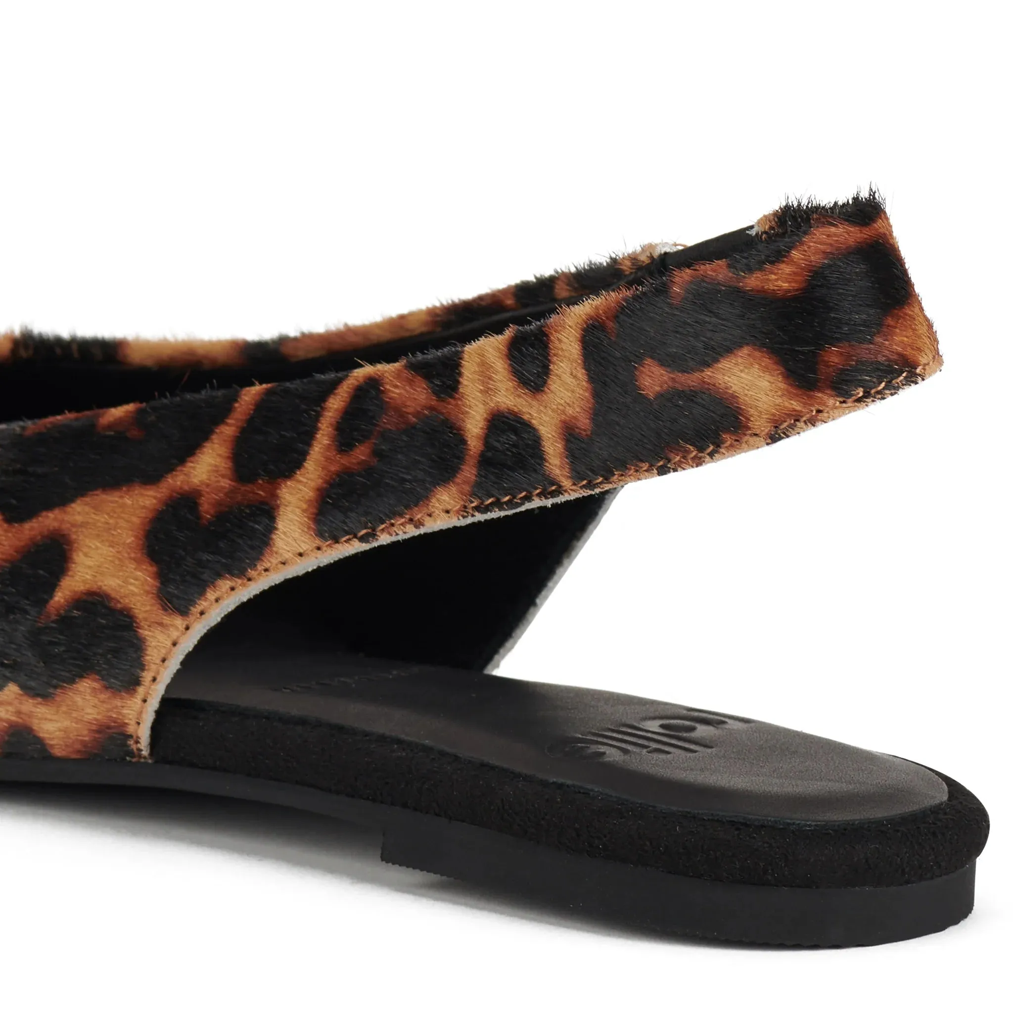 Rollie Pointed Slingback Dark Camel Leopard