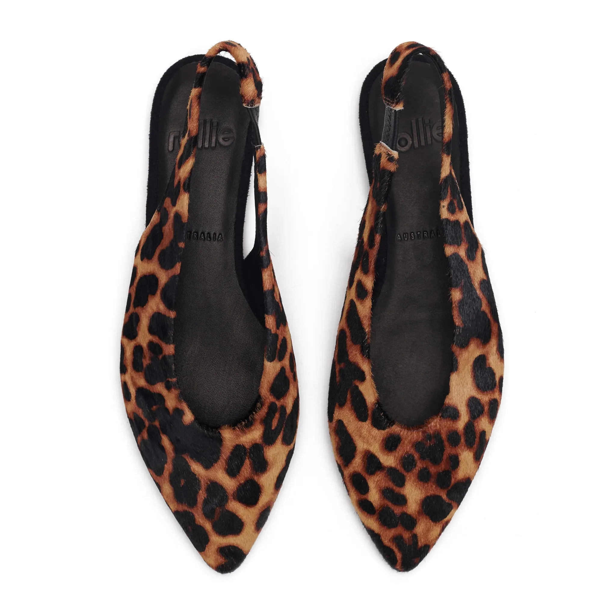 Rollie Pointed Slingback Dark Camel Leopard