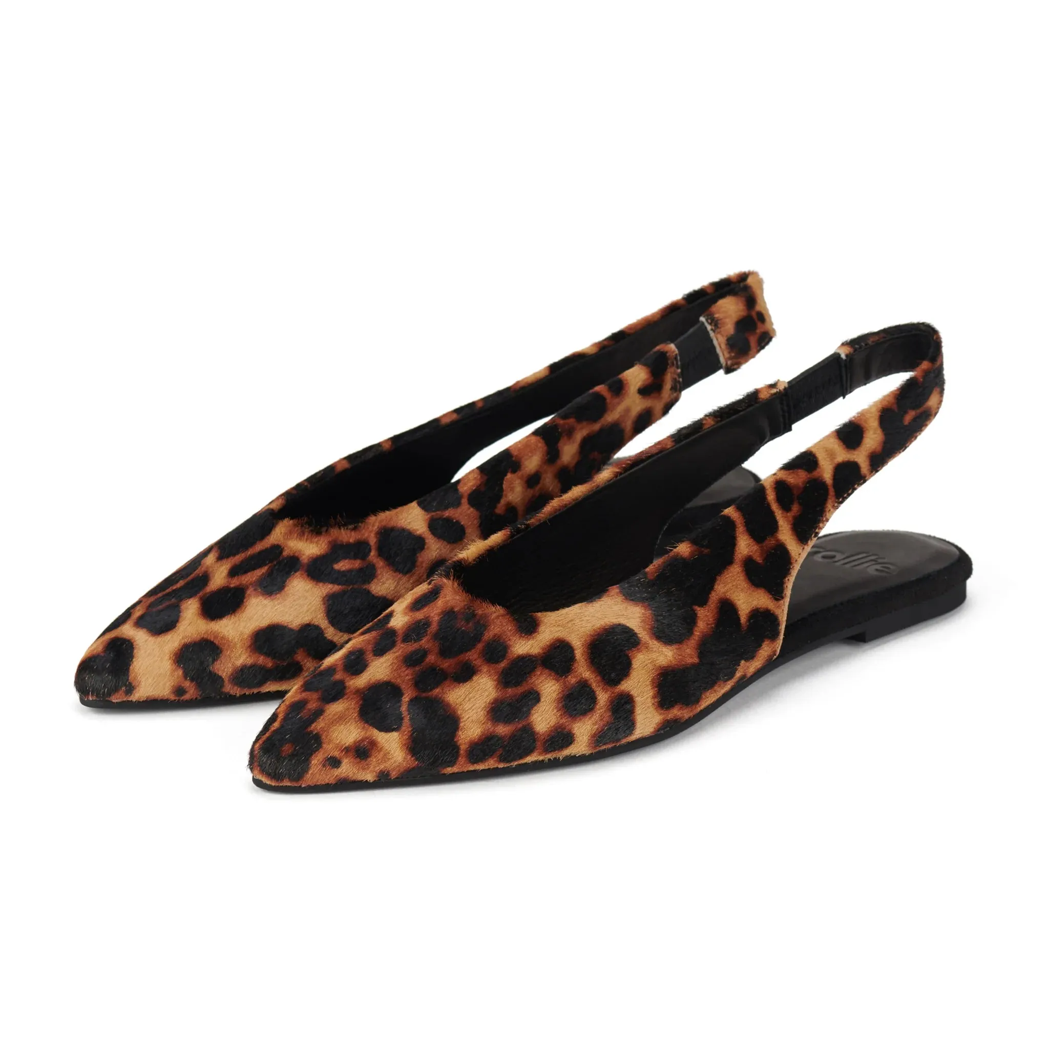 Rollie Pointed Slingback Dark Camel Leopard