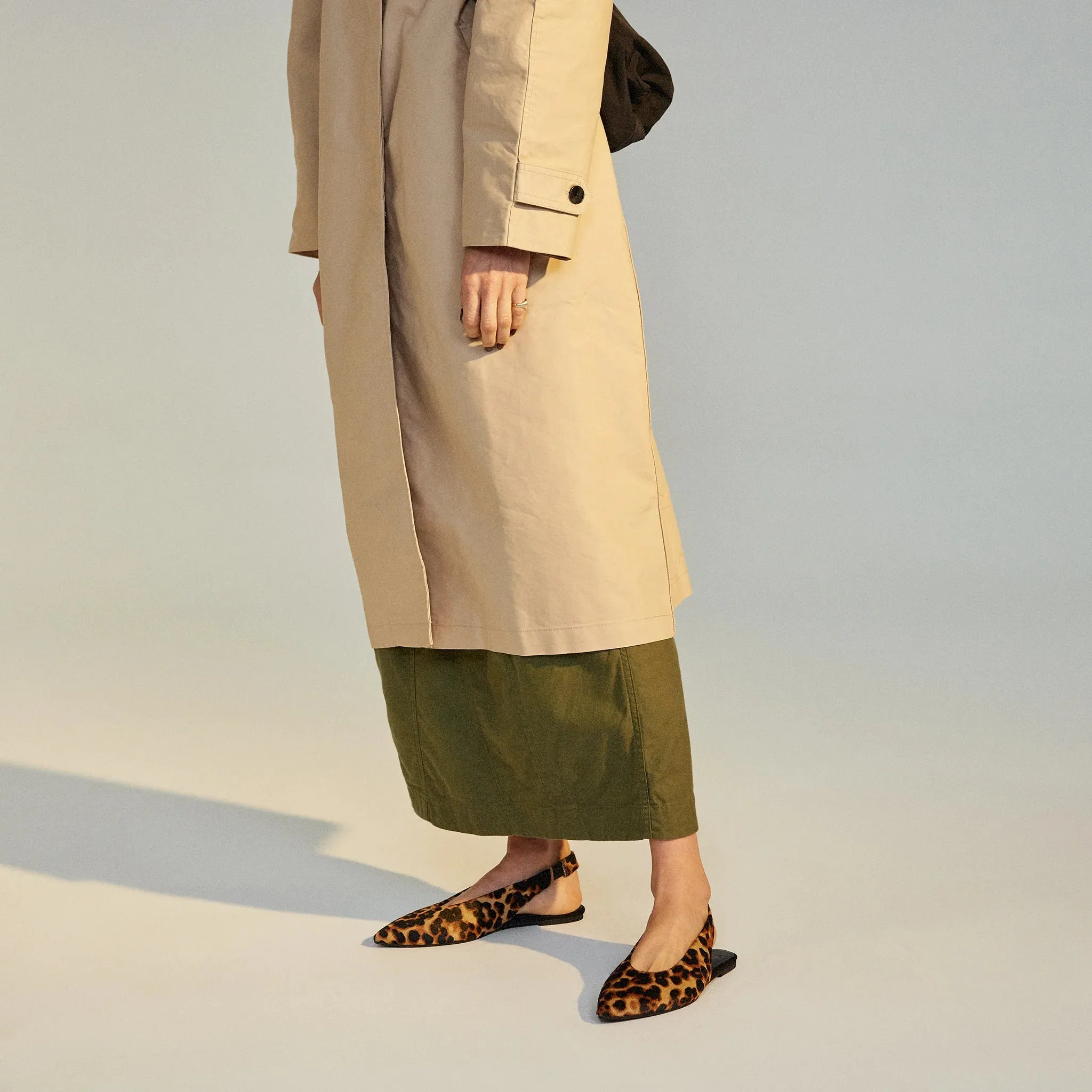 Rollie Pointed Slingback Dark Camel Leopard