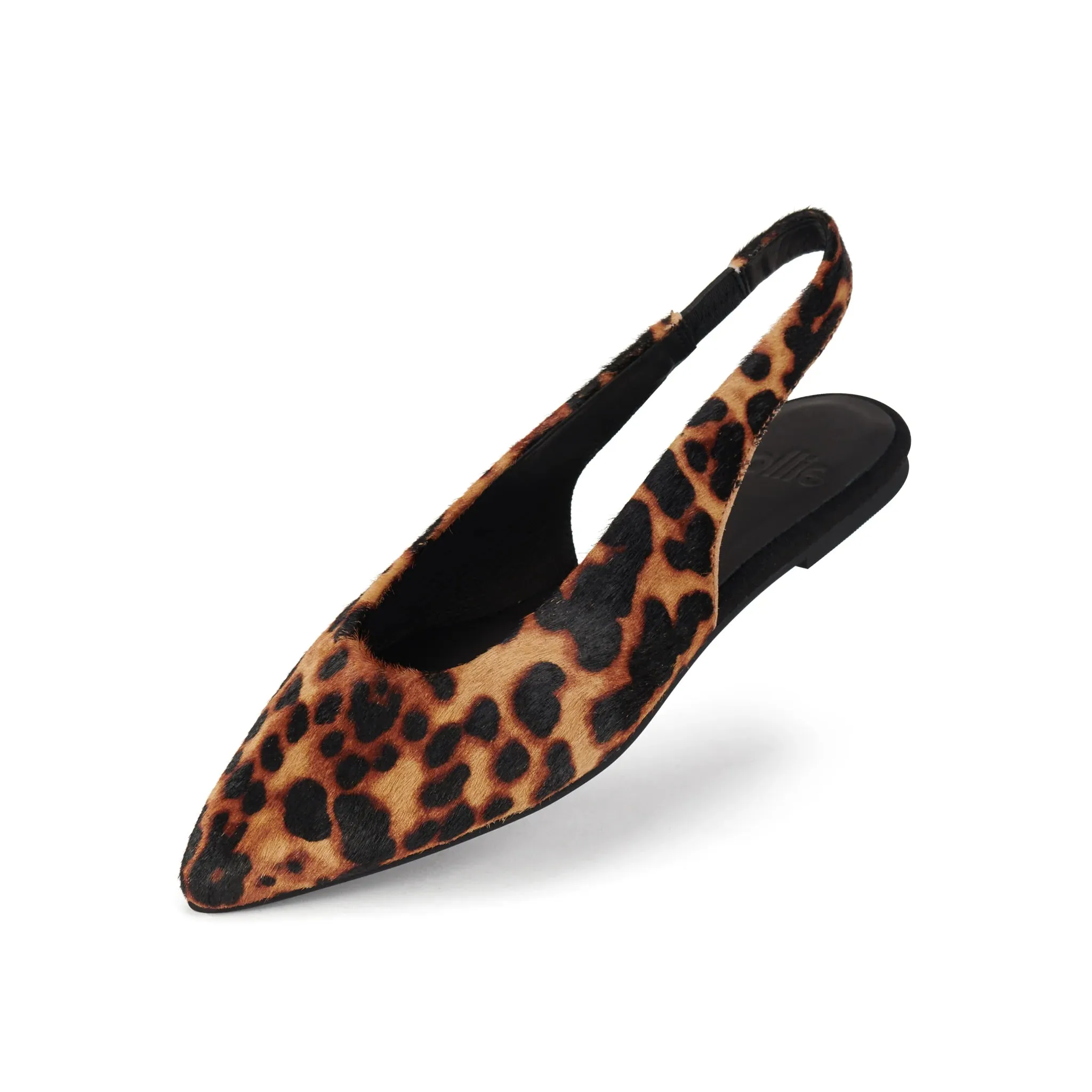 Rollie Pointed Slingback Dark Camel Leopard