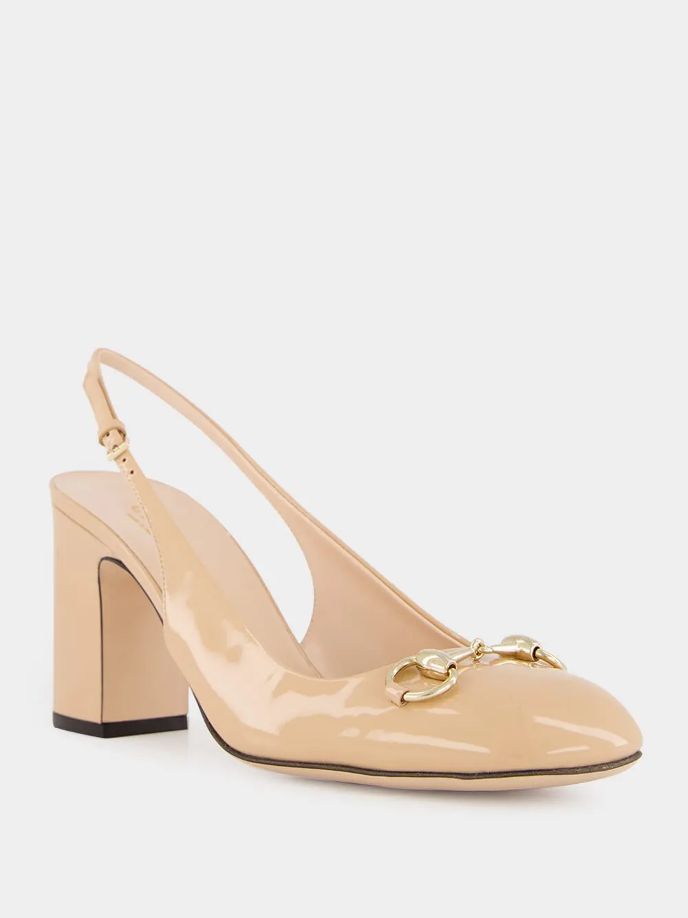 Rose Horsebit Slingback Heels