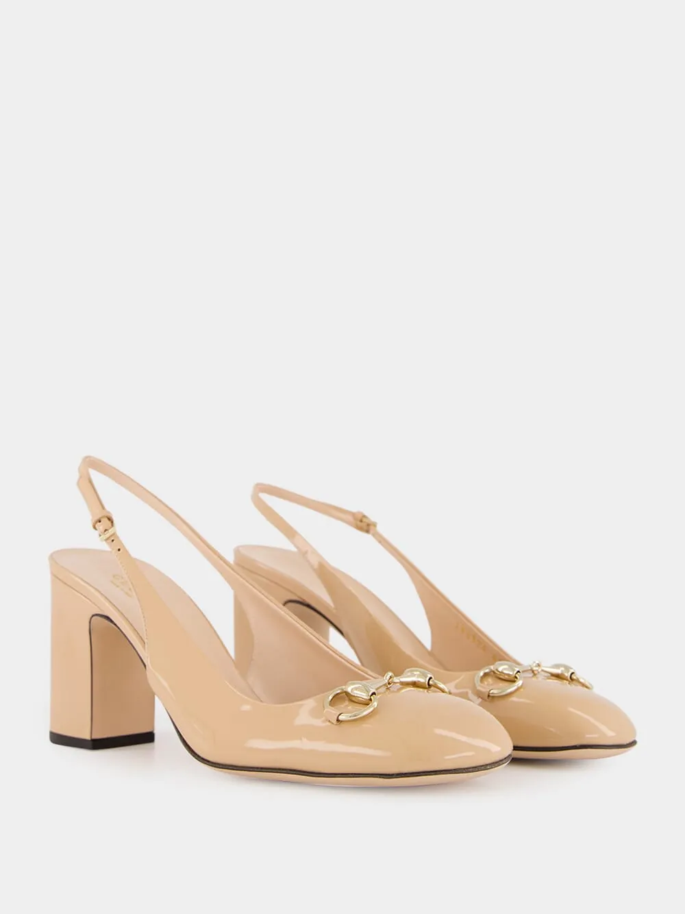 Rose Horsebit Slingback Heels