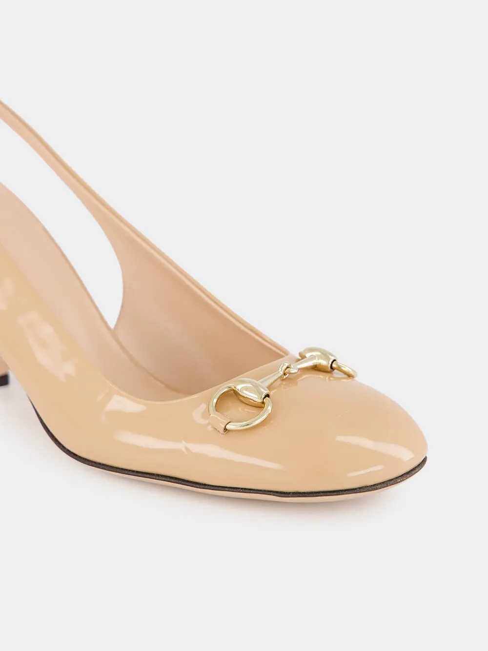 Rose Horsebit Slingback Heels