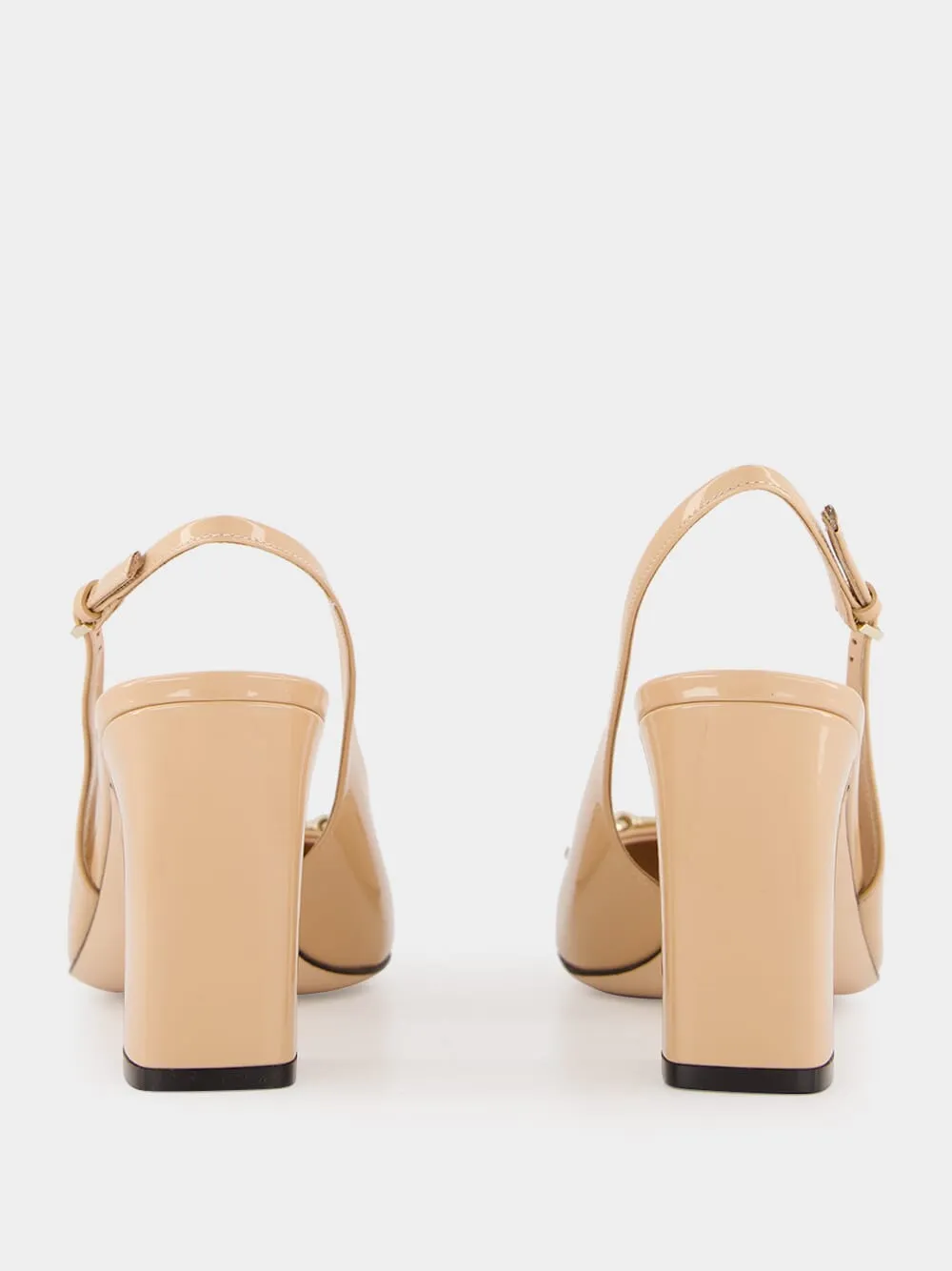 Rose Horsebit Slingback Heels