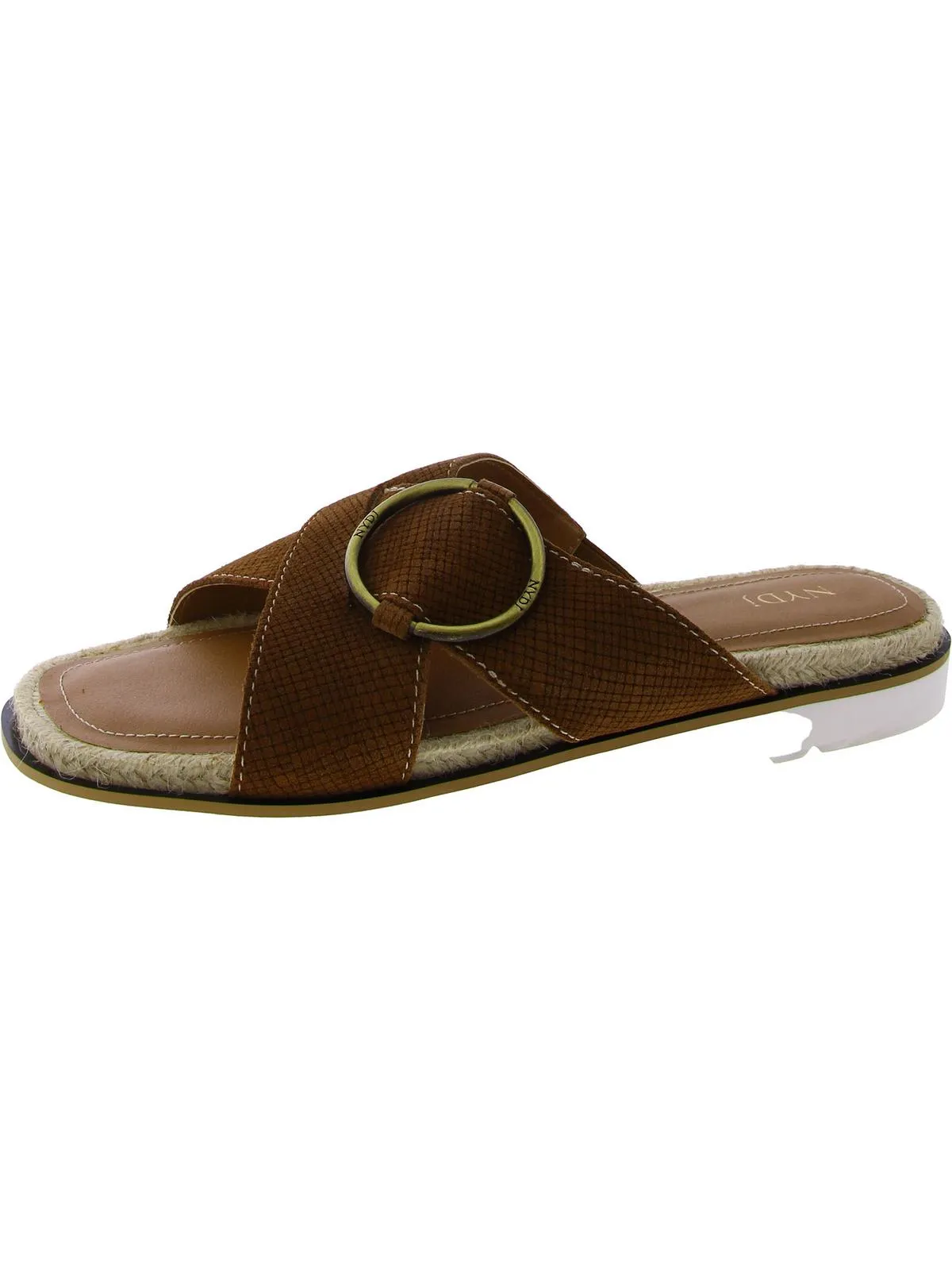 ROSSI Womens Faux Leather Slip On Slide Sandals