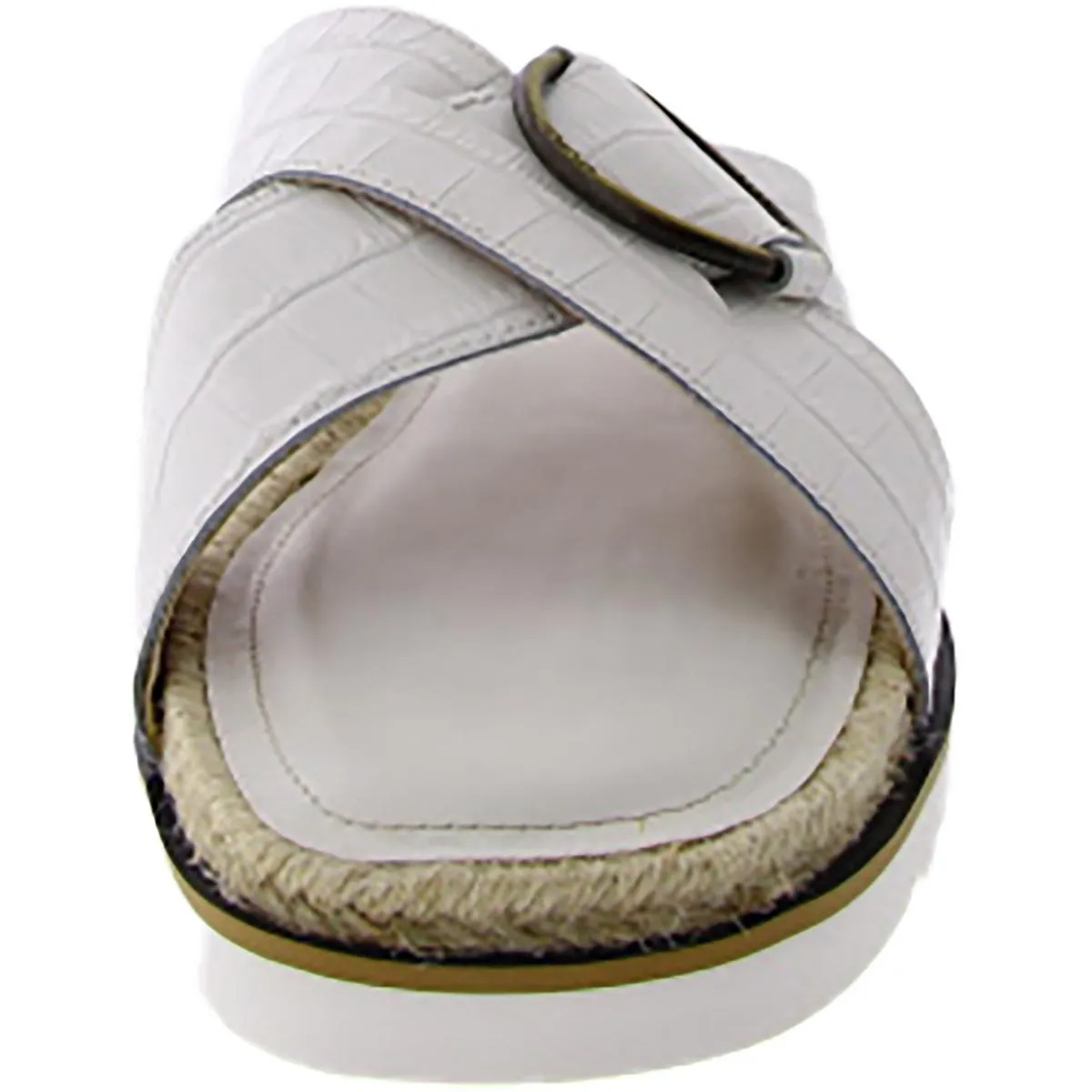 ROSSI Womens Faux Leather Slip On Slide Sandals