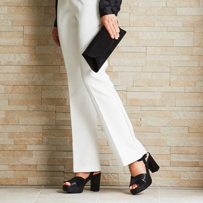 Ruby: Black Suede &amp; Snake Print Leather