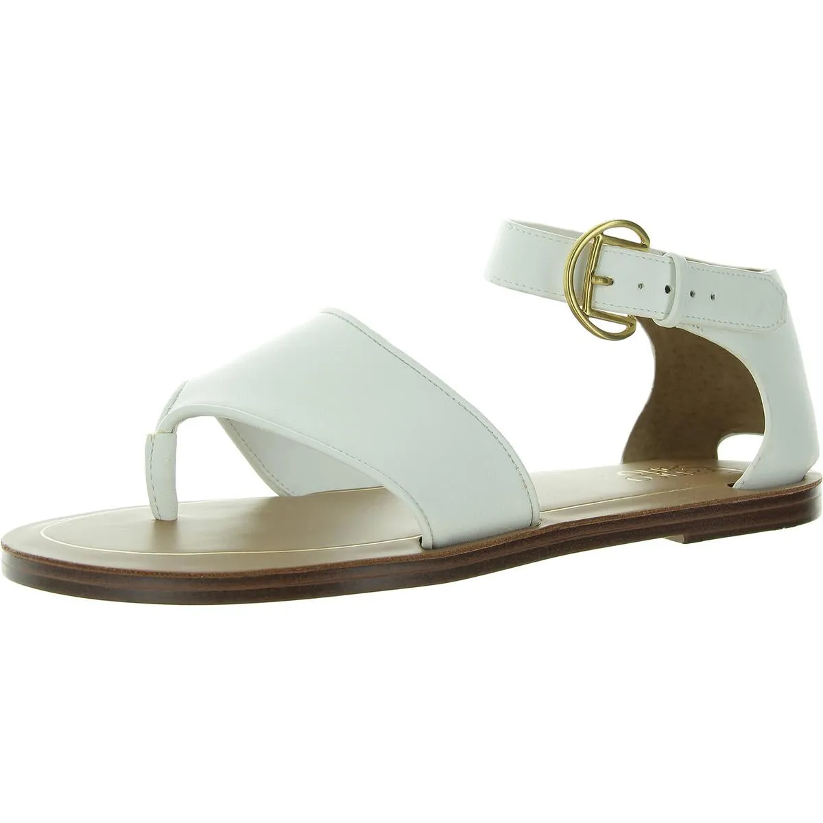 Ruth Womens Faux Leather Toe Post Ankle Strap