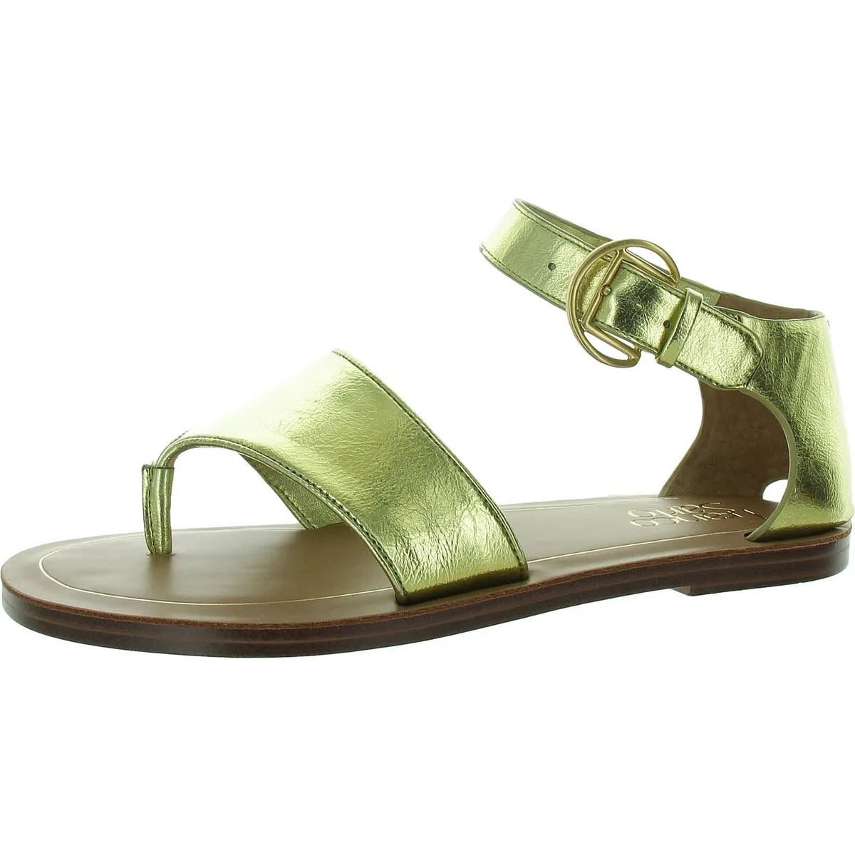 Ruth Womens Faux Leather Toe Post Ankle Strap