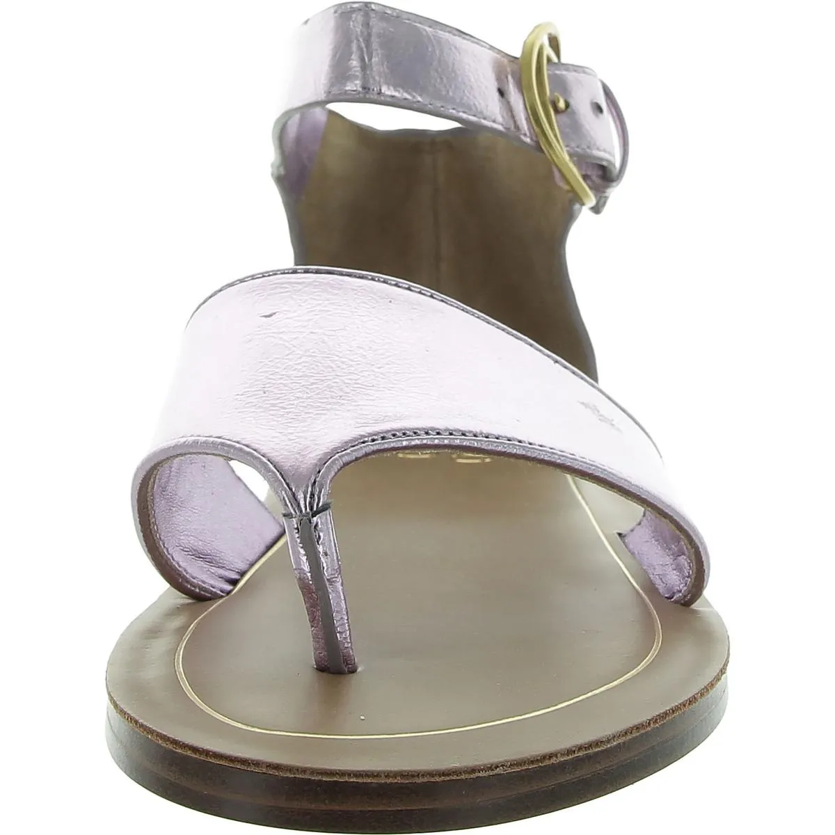 Ruth Womens Faux Leather Toe Post Ankle Strap