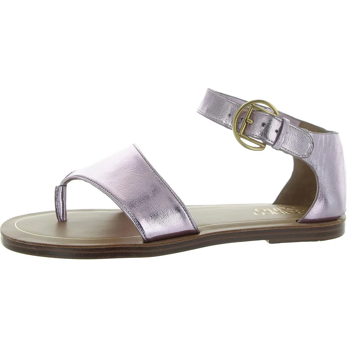 Ruth Womens Faux Leather Toe Post Ankle Strap