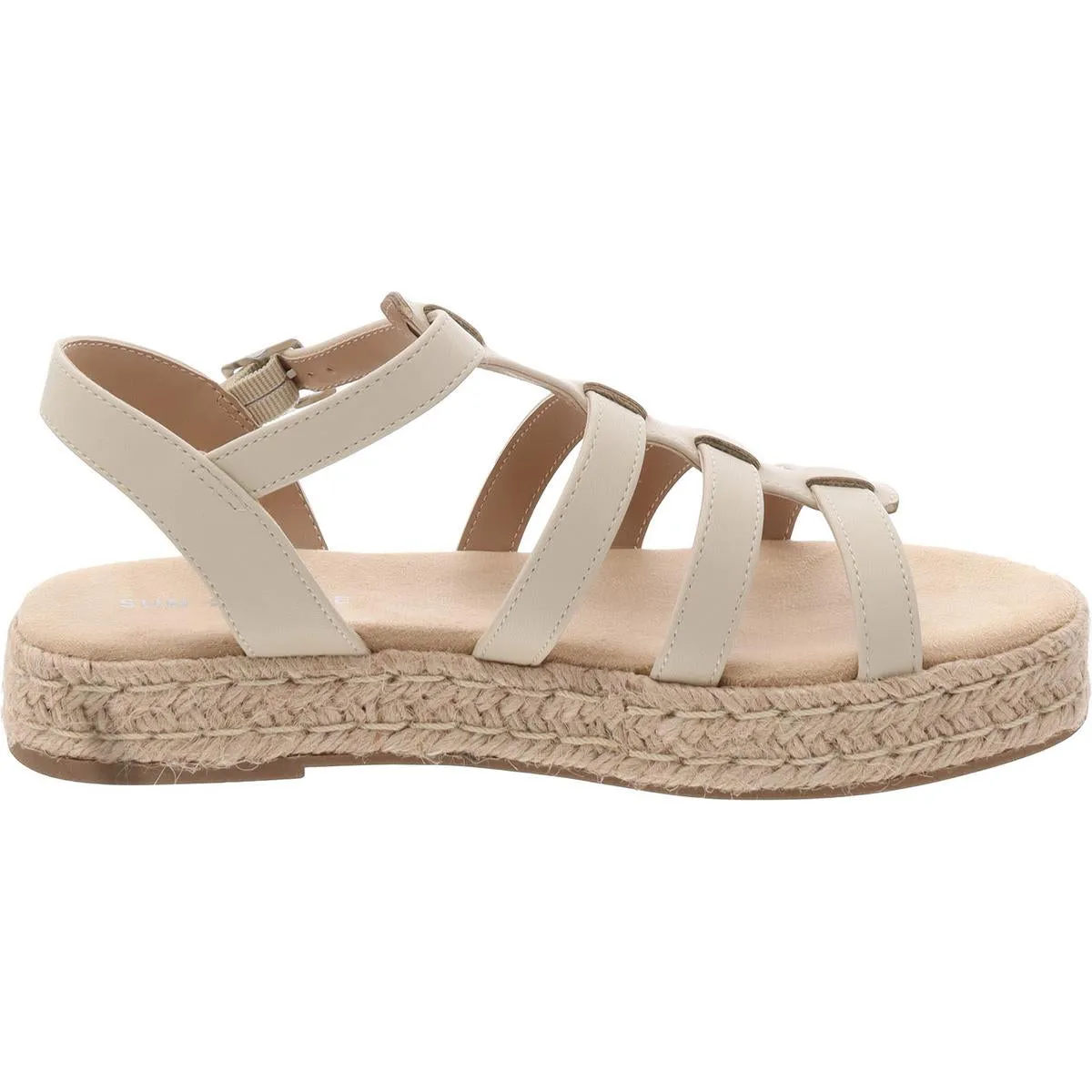 Ryker Womens Strappy Faux Leather Flatform Sandals