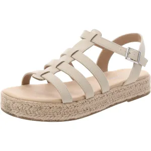 Ryker Womens Strappy Faux Leather Flatform Sandals
