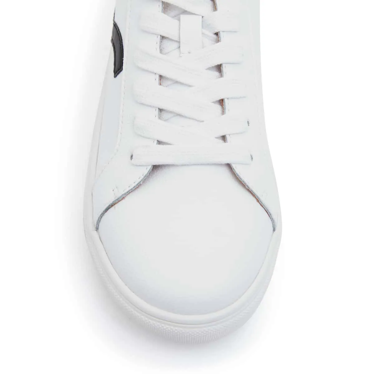 Saxon Sneaker in White And Black Leather