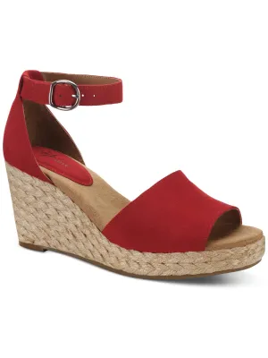 Seleeney Womens Slingback Open-Toe Wedge Sandals