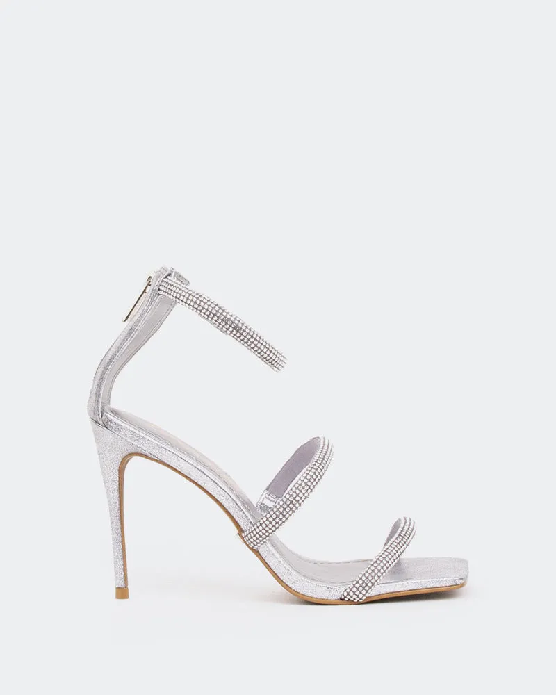 Shamari, Silver Leather/Cuir Argent