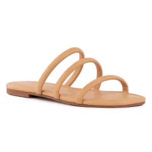 Side Hustle Womens Cushioned Footbed Faux Leather Slide Sandals