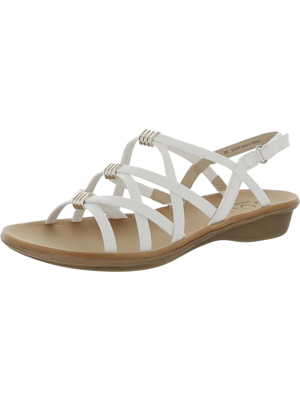 Sierra Womens Faux Leather Ankle Strap Strappy Sandals