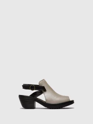 Silver Velcro Sandals