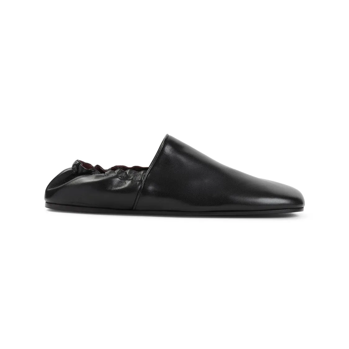Slip-On Black Goat Leather Flats