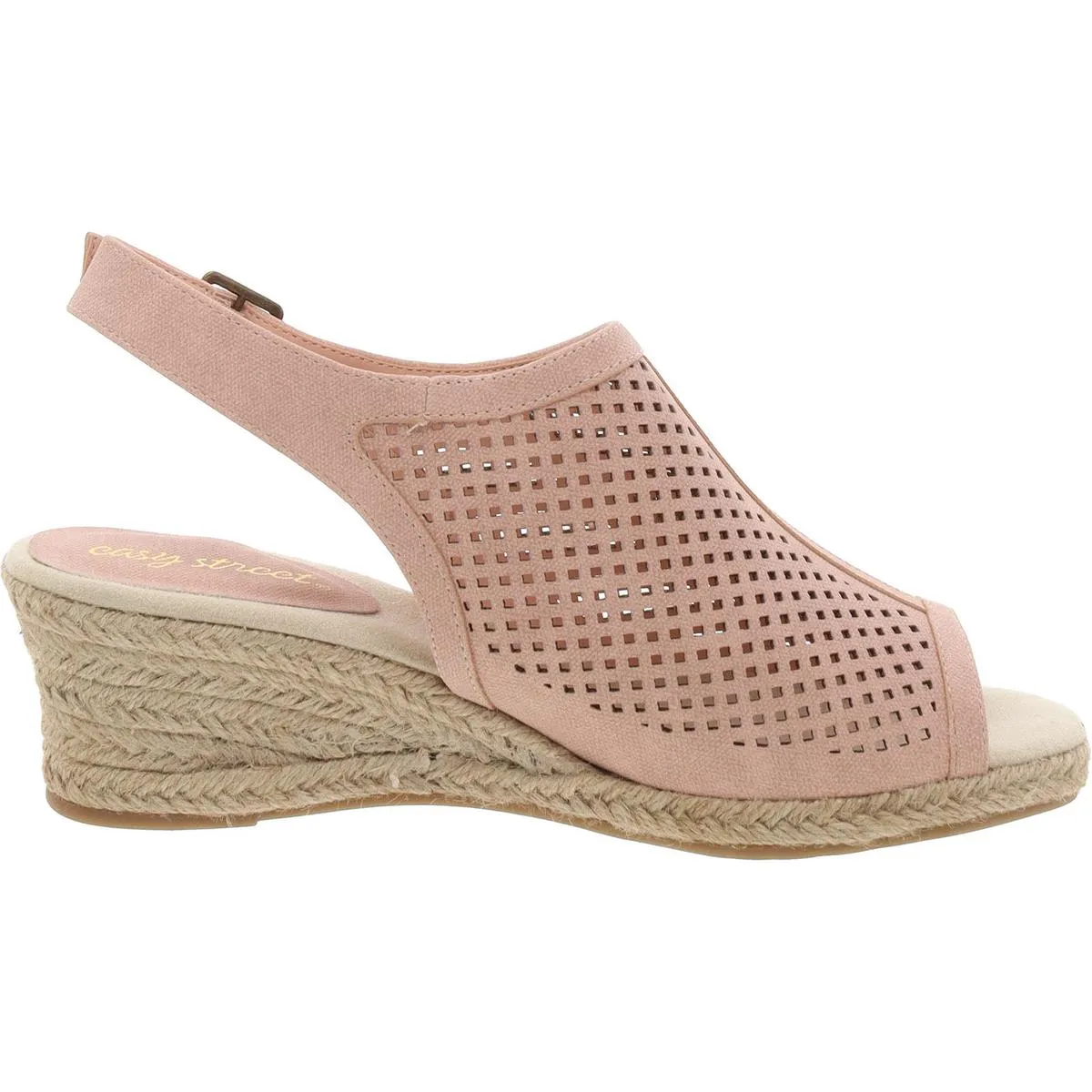 Stacy Womens Braided Faux Leather Slingback Sandals