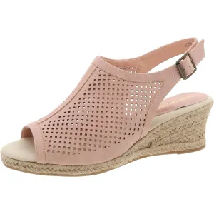 Stacy Womens Braided Faux Leather Slingback Sandals