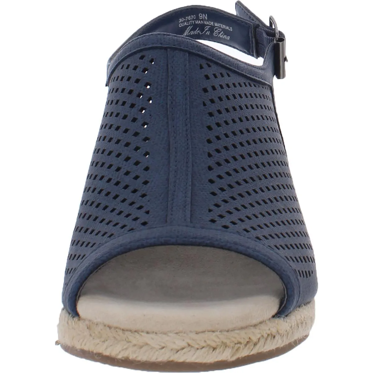 Stacy Womens Perforated Espadrilles Wedge Sandals