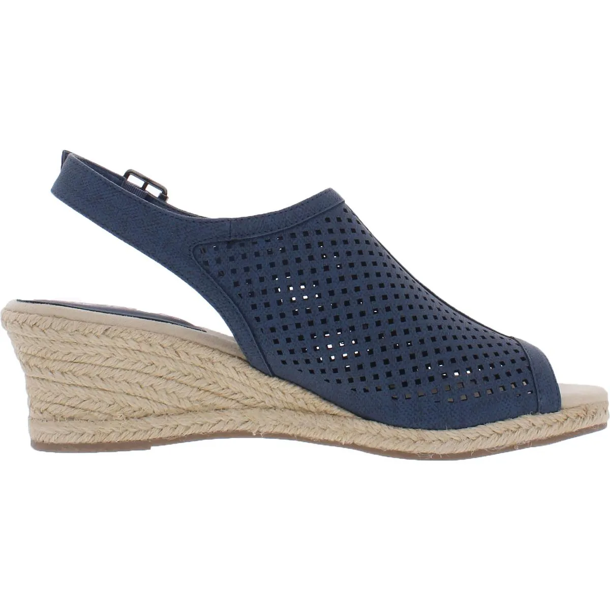 Stacy Womens Perforated Espadrilles Wedge Sandals