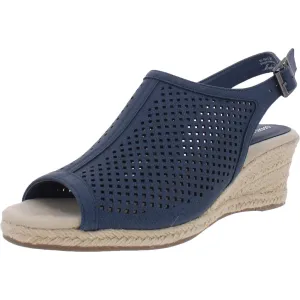 Stacy Womens Perforated Espadrilles Wedge Sandals