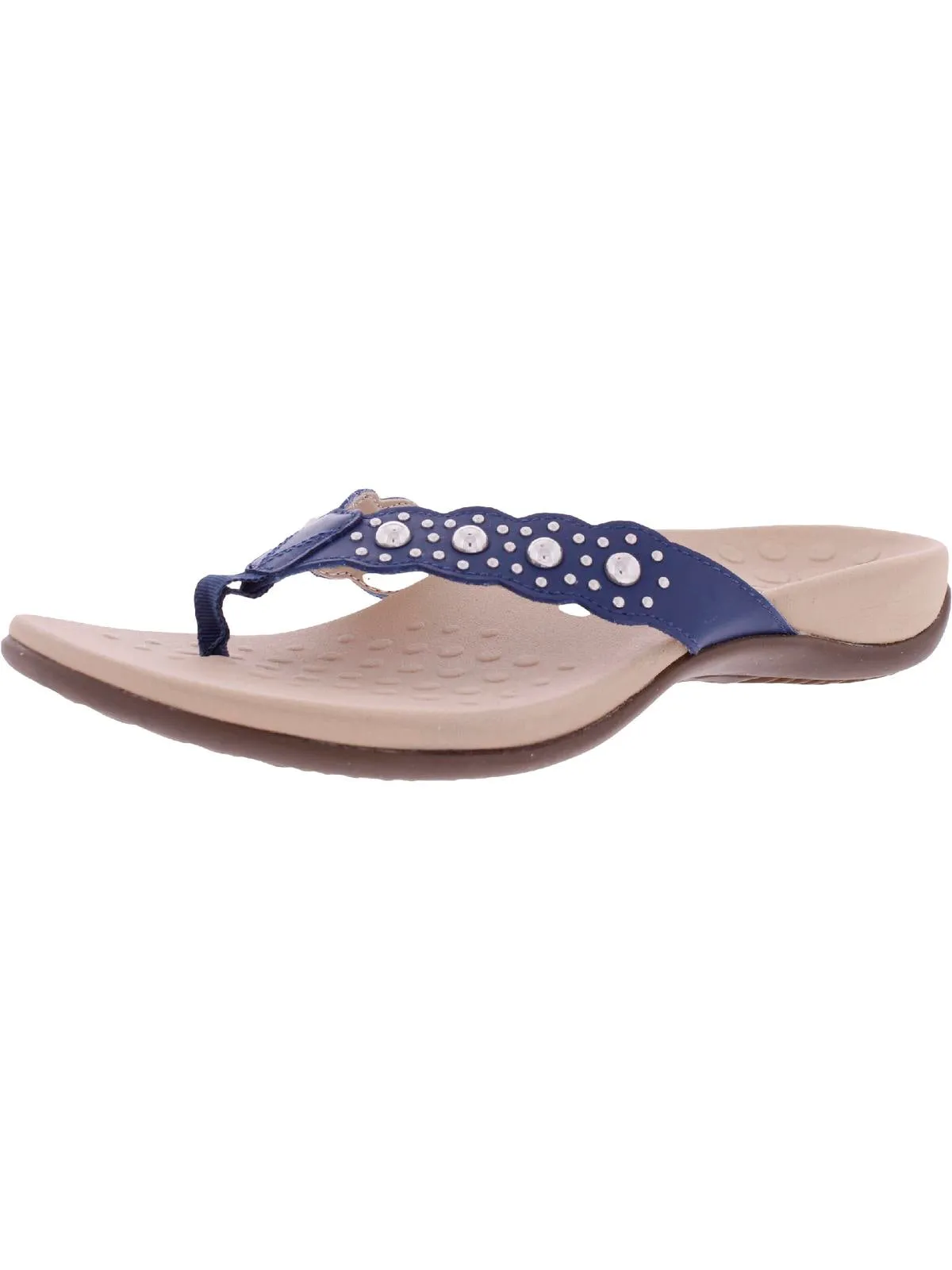 Starley Womens Leather Slip On Flip-Flops