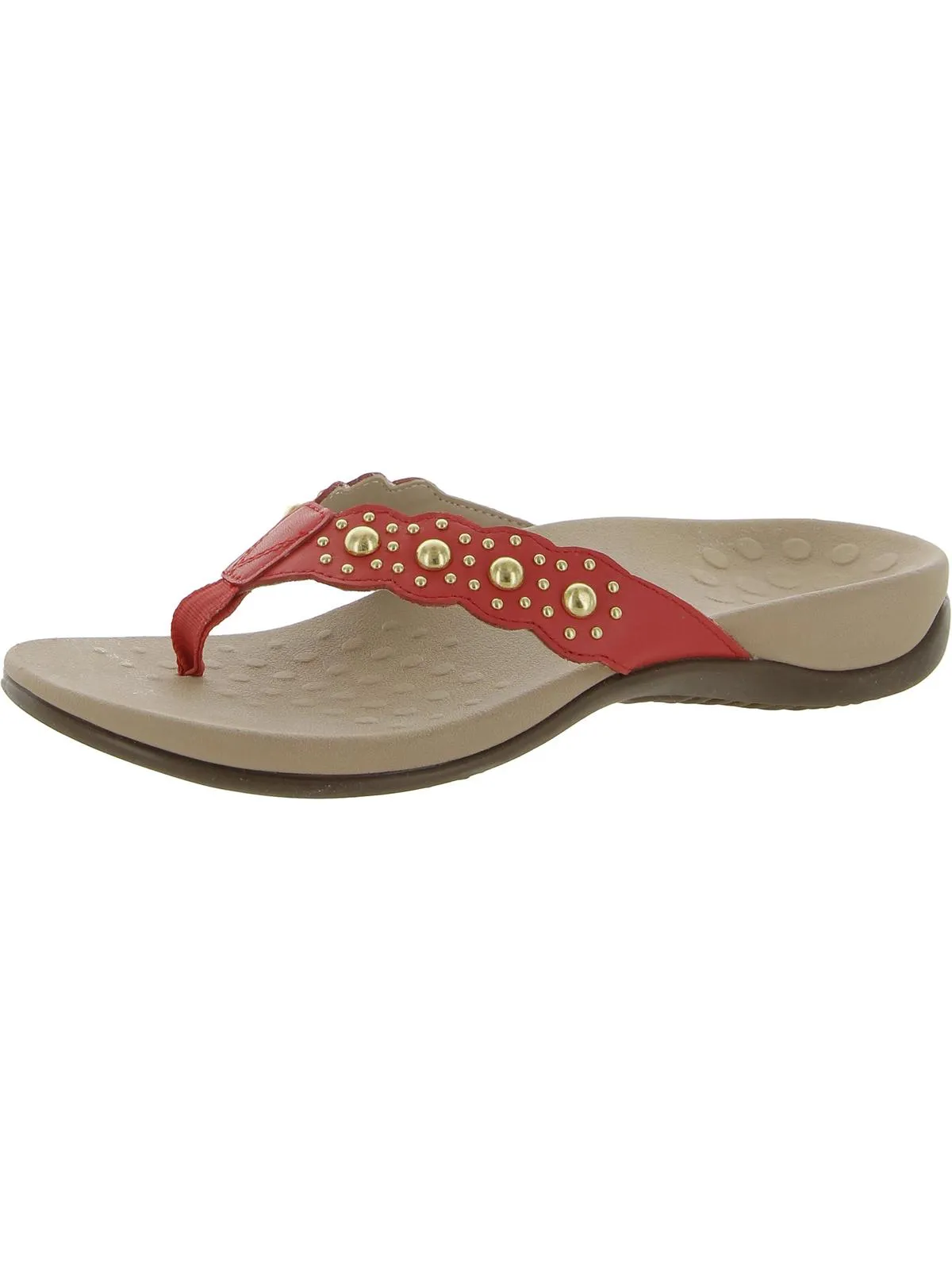 Starley Womens Leather Slip On Flip-Flops