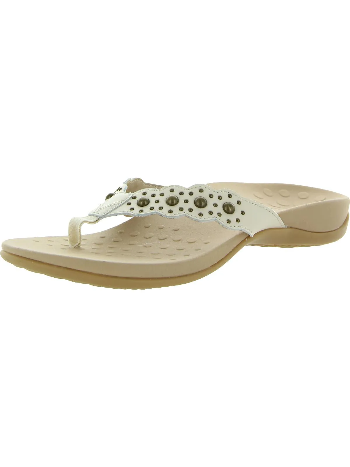 Starley Womens Leather Slip On Flip-Flops