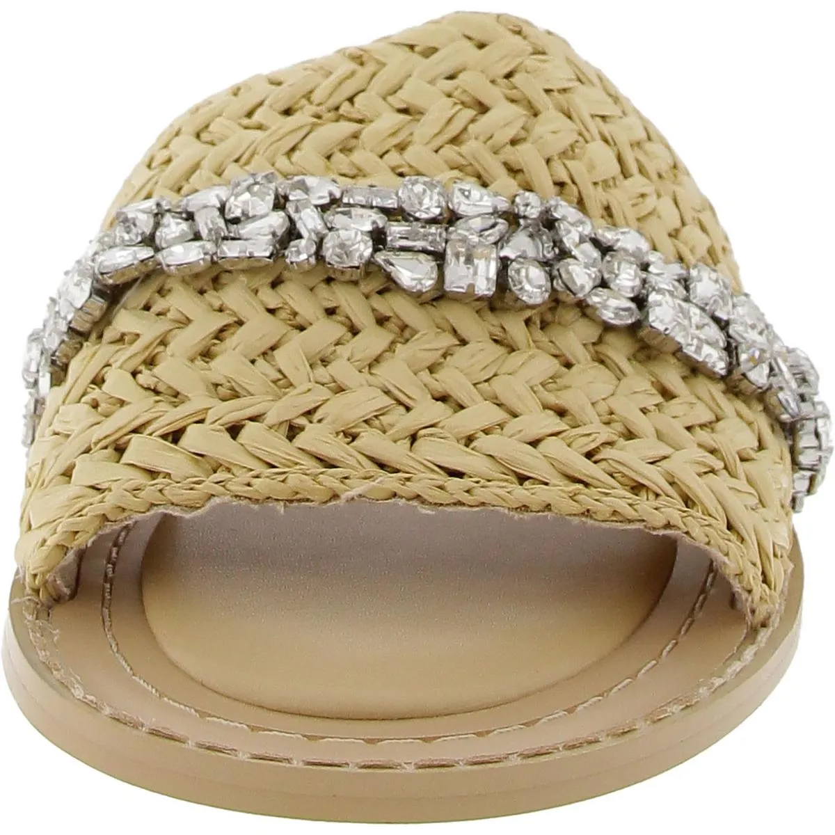 Starlight Womens Embellished Straw Slide Sandals