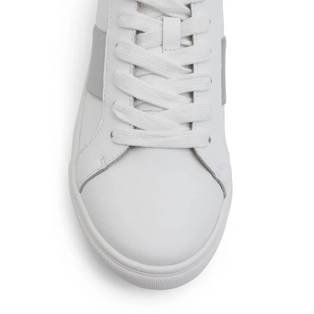 Storm Sneaker in White And Silver Leather
