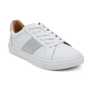 Storm Sneaker in White And Silver Leather