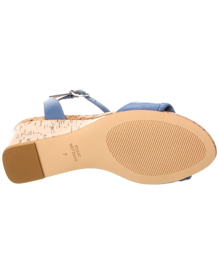 Stuart Weitzman Everly 75 Leather Wedge Sandal