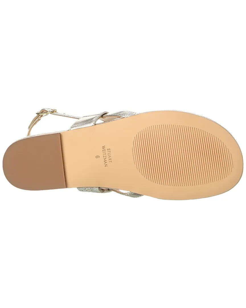 Stuart Weitzman Perla T-Strap Leather Sandal