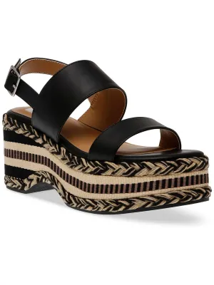 SURREY Womens Faux Leather Open toe Wedge Sandals