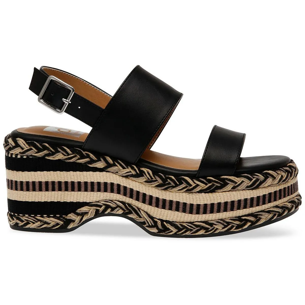 SURREY Womens Faux Leather Open toe Wedge Sandals
