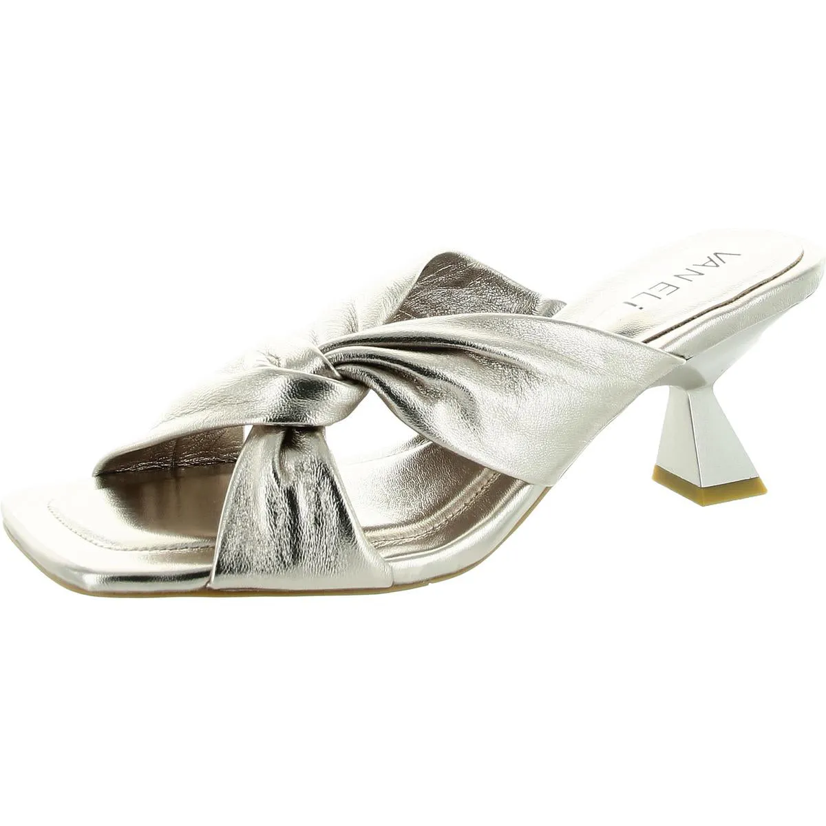 Taber Womens Criss-Cross Metallic Heels