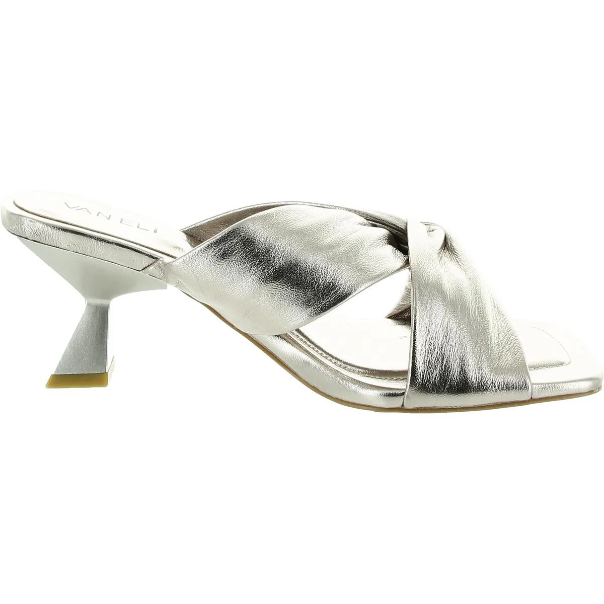 Taber Womens Criss-Cross Metallic Heels
